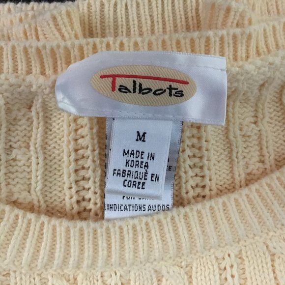 🎉Host Pick🎉Talbots Yellow Cable Knit Long Sleeve Sweater - Picture 3 of 4